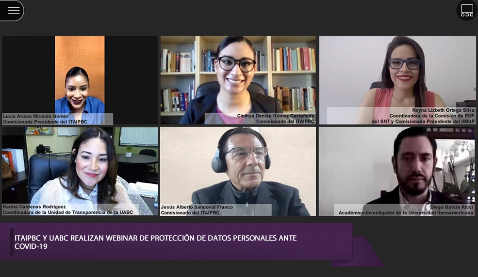 ITAIPBC Y UABC REALIZAN WEBINAR DE PROTECCIÓN DE DATOS PERSONALES ANTE COVID-19